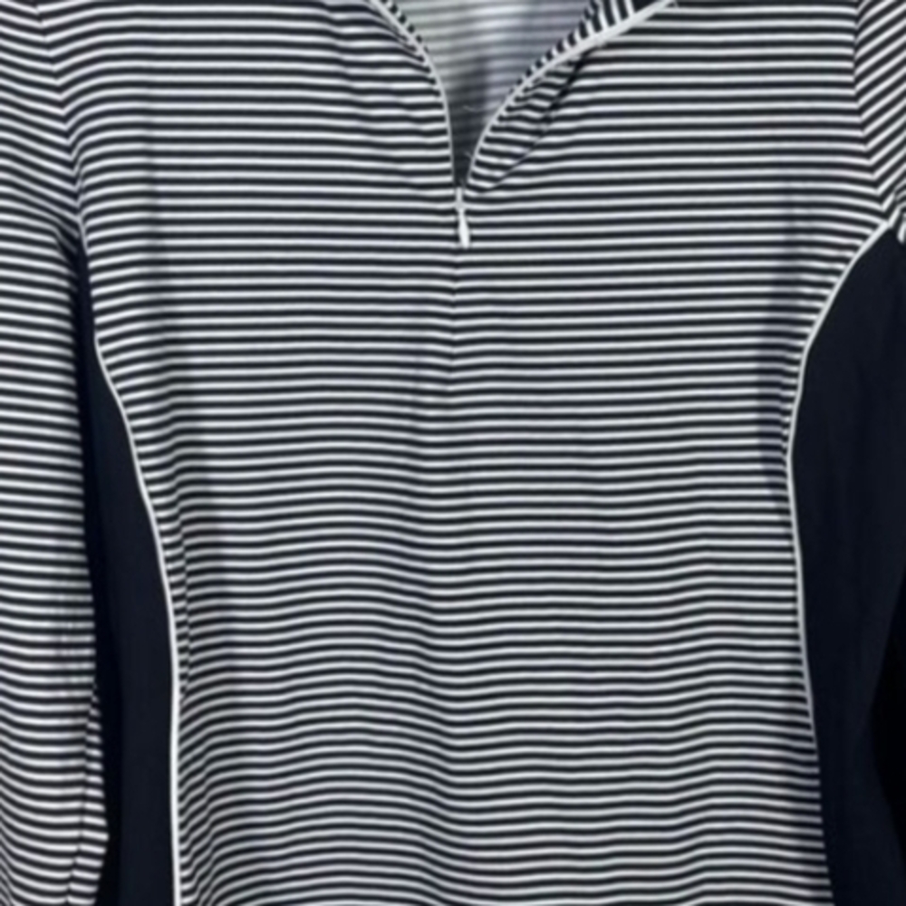 Tommy Bahama Islandzone Aubrey Navy/ White Stripe Pullover Zip Women's M